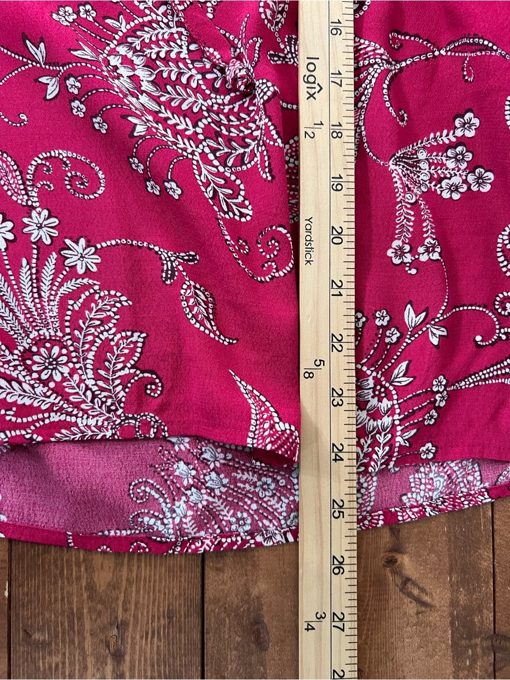 Karen Kane Paisley Peasant Blouse Women Large Pink Balloon Sleeve Boho - Picture 9 of 13